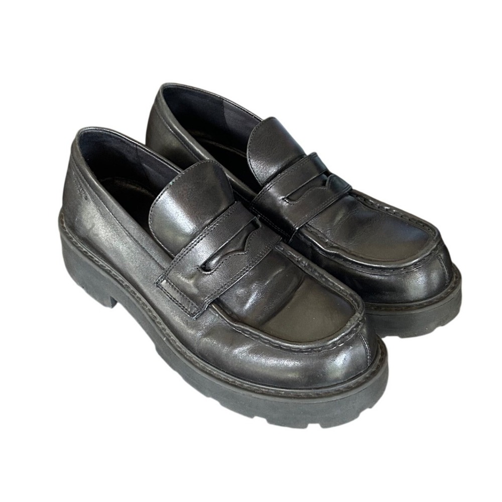 Vagabond Kenova Penny Loafers 9 Leather Chunky Platform Dark Academia Preppy